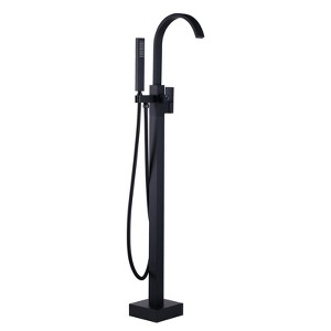 WOWOW Waterfall Single-Handle Freestanding Tub Faucet with Handshower, Floor Mounted Tub Filler Faucet - 1 of 4