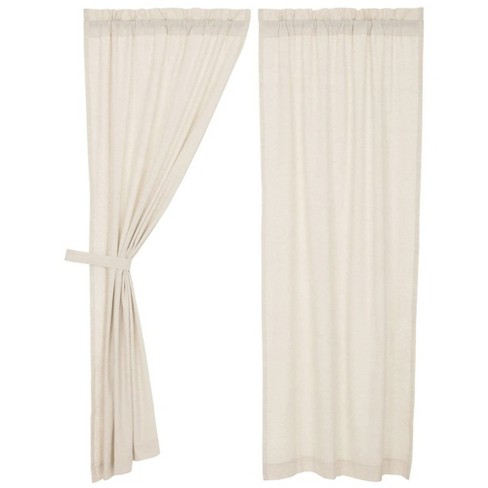 VHC Farmhouse Curtains Set for Living Bed Room Simple Life Flax Panel Set 84x40" 