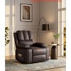 Large Leather Manual Recliner Chair w/Comfortable Arms and Built-in Cup Holders, Spacious 21.2 Inch Seat Width - 2 of 4