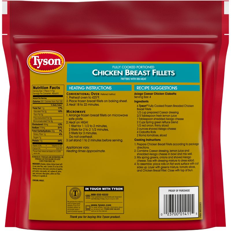 Tyson Chicken Breast Fillets - Frozen - 25oz, 2 of 9