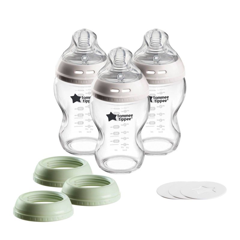Tommee Tippee 3-in-1 Glass Baby Bottle - 9oz/3ct, 1 of 9
