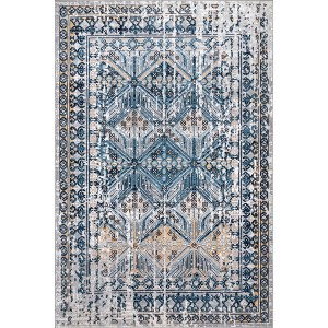 Nuloom Sidney Pet Friendly Machine Washable Vintage Diamond Area Rug, 5' x 7' 6", Blue - 1 of 4