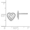 Black Bow Jewelry 9mm Double Open Heart Post Earrings in 14k White Gold - 4 of 4