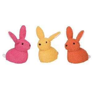 Transpac Plush Crouching Easter Bunny Door Stop Multicolored Tabletop Decor for Home Indoor Use Gift Giving - 1 of 1