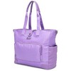 ELLE Luggage Voyage 25L Twill and Vegan Leather Weekender Tote Bag - 3 of 4
