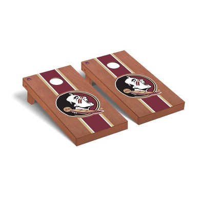 NCAA Florida State Seminoles Premium Cornhole Board Rosewood Stained Stripe Version