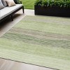 Artichoke Green And Taupe Striped Washable Indoor Outdoor Area Rug - 2 of 4