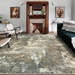 Modern Abstract Patterned Rugs,Non-slip Non-shedding,Low Pile Foldable Rugs Machine Washable,Bedroom,Living Room,Game Room - 1 of 4