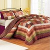 Collections Etc Evelyn Oversized Reversible Floral and Leaf Patchwork Quilt - 2 of 3