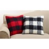 20"x20" Oversize Faux Mohair Buffalo Plaid Square Throw Pillow - Saro Lifestyle - 3 of 3