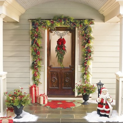 8-Inch Green and Gold Pine Cone Christmas Garland