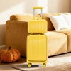 14"/20" 2 Pcs/Set ABS Spinner Wheel Luggage, Front Opening, Combination Lock, Cosmetic Case, Black -- Frevyn - 3 of 4