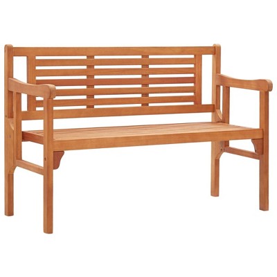 Medium Brown Eucalyptus Wood Foldable Patio Bench