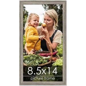 PosterPalooza | 8.5x14 Thin Barnwood Picture Frame, UV Acrylic, 2 Finishes - Grey and Black - 1 of 4