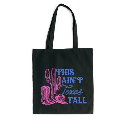 City Creek Prints This Ain't Texas Canvas Tote Bag - 15x16 - Black