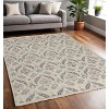 HomeRoots 5' X 8' Gray and Ivory Wool Floral Hand Knotted Area Rug - 2 of 4