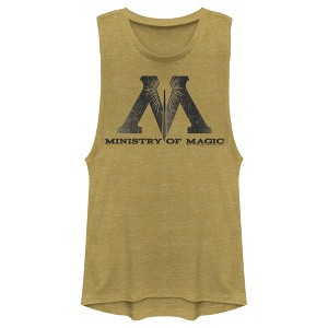 Juniors Womens Harry Potter Ministry Of Magic Logo Festival Muscle Tee - 1 of 4