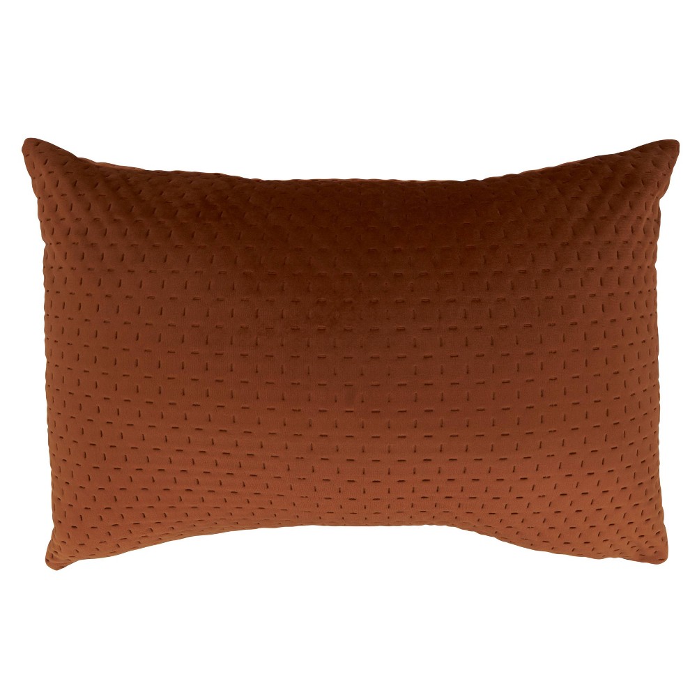 Photos - Pillow 14"x20" Oversize Pinsonic Velvet Design Poly-Filled Lumbar Throw  Ru