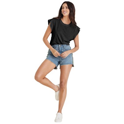 VENUS Womens Ruffle Sleeve Tee