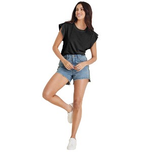 VENUS Womens Ruffle Sleeve Tee - 1 of 4