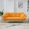 GDFStudio Classen Convertible Teddy Velvet Upholstered Sofa Bed with Adjustable Backrest - 2 of 4