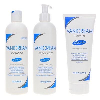 Vanicream Shampoo 12 oz, Conditioner 12 oz & Styling Gel 7 oz Combo Pack