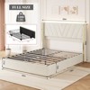 Bed Frame and Headboard with Led Light, Queen Size Bed Frame with Storage, Metal Frame with Wood Lath Support - 2 of 4