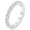 Pompeii3 Diamond Eternity Ring 2 Carat Womens Stackable Wedding Band 14K White Gold - 4 of 4