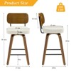 Bekrvio Swivel Counter Height Bar Stools Set of 1/2/3/4,26" Faux Leather Upholstered Bar Stools with Back & Bent Wood Frame for Kitchen Island - 3 of 4