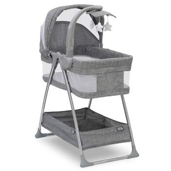 Badger Basket Empress Round Baby Bassinet With Canopy - Gray And