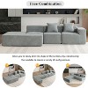 116.5" Sectional Sofa Full-compressed Sofa Couch Free-combined Sofa for Living Room, Beige - 3 of 4