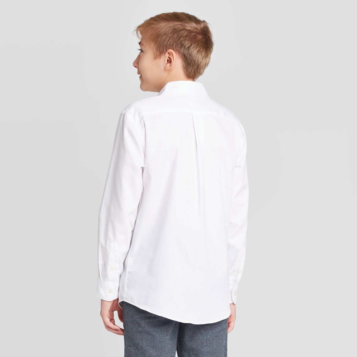 Boys' Long Sleeve Woven Button-Down Shirt - Cat & Jack™ White - thumbnail 2