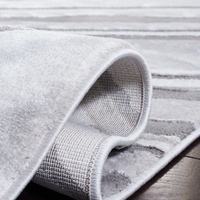 Luis Light Grey and Gray Square Synthetic Area Rug