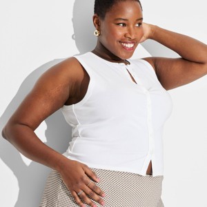 Women's Button-Front Tank Top - Wild Fable™ - 1 of 3
