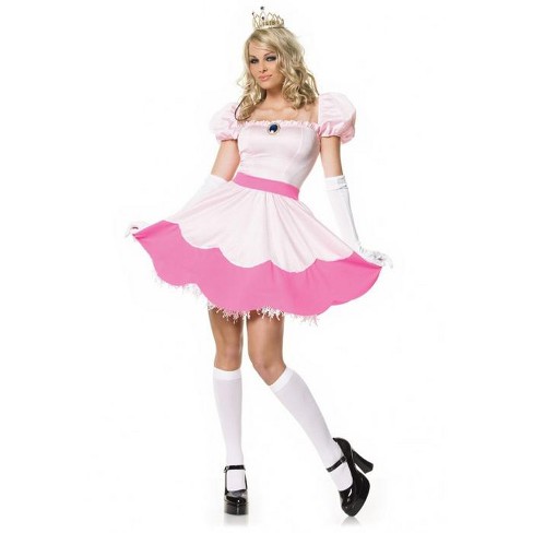 HAWEE Princess Peach Costume With Accessories for Kids Girls Halloween  Party Cosplay Dress Up 