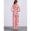 INSPIRE CHIC Women's Sleeveless Tie Halter Neck Belt Slit Wide Leg Boho Jumpsuit - 3 of 4