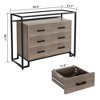 WhizMax Modern 6 Drawer Chest, Wood Drawer Dresser with Steel Frame and Tempered Glass Top - 3 of 4