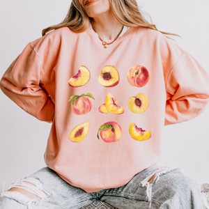 Simply Sage Market Peach Chart Lightweight Garment Dyed Sweatshirt - 1 of 4
