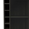 TUHOME Portable Dukat Wine and Liquor Bar Storage Display Cabinet Cart with Glass Door, 4 Wheels, 2 Shelves, and 6 Cubbies - 3 of 4