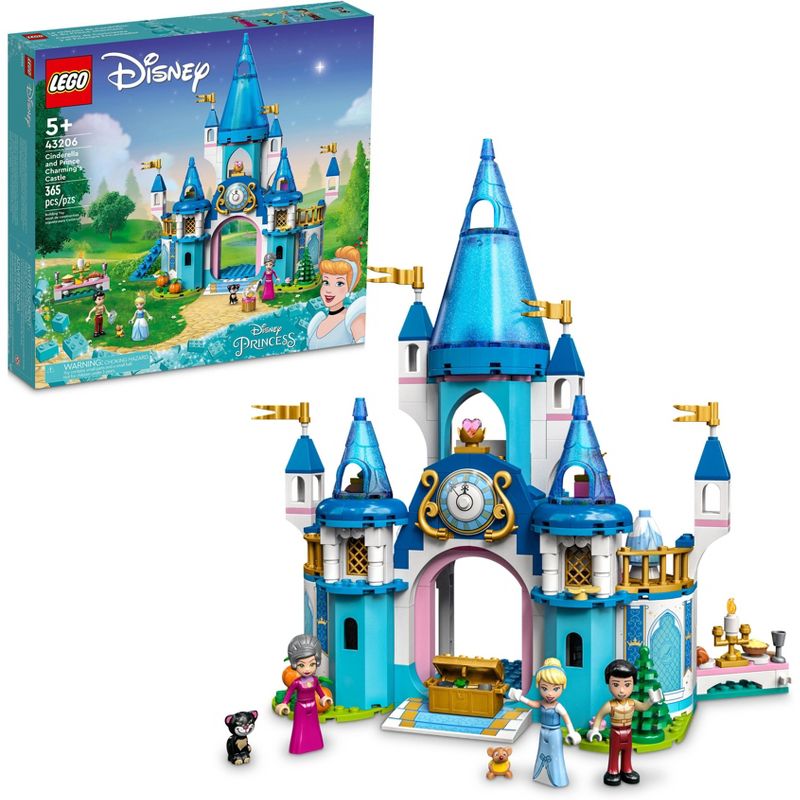 LEGO Disney Cinderella &#38; Prince Charming&#39;s Castle Set 43206, 1 of 8