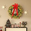 HOMCOM 36 Inch Christmas Wreath with 100 LED Lights, Prelit Christmas Wreath with 8 Modes, Frosted Branches and Ornaments for Indoor Outdoor, Green - 2 of 4
