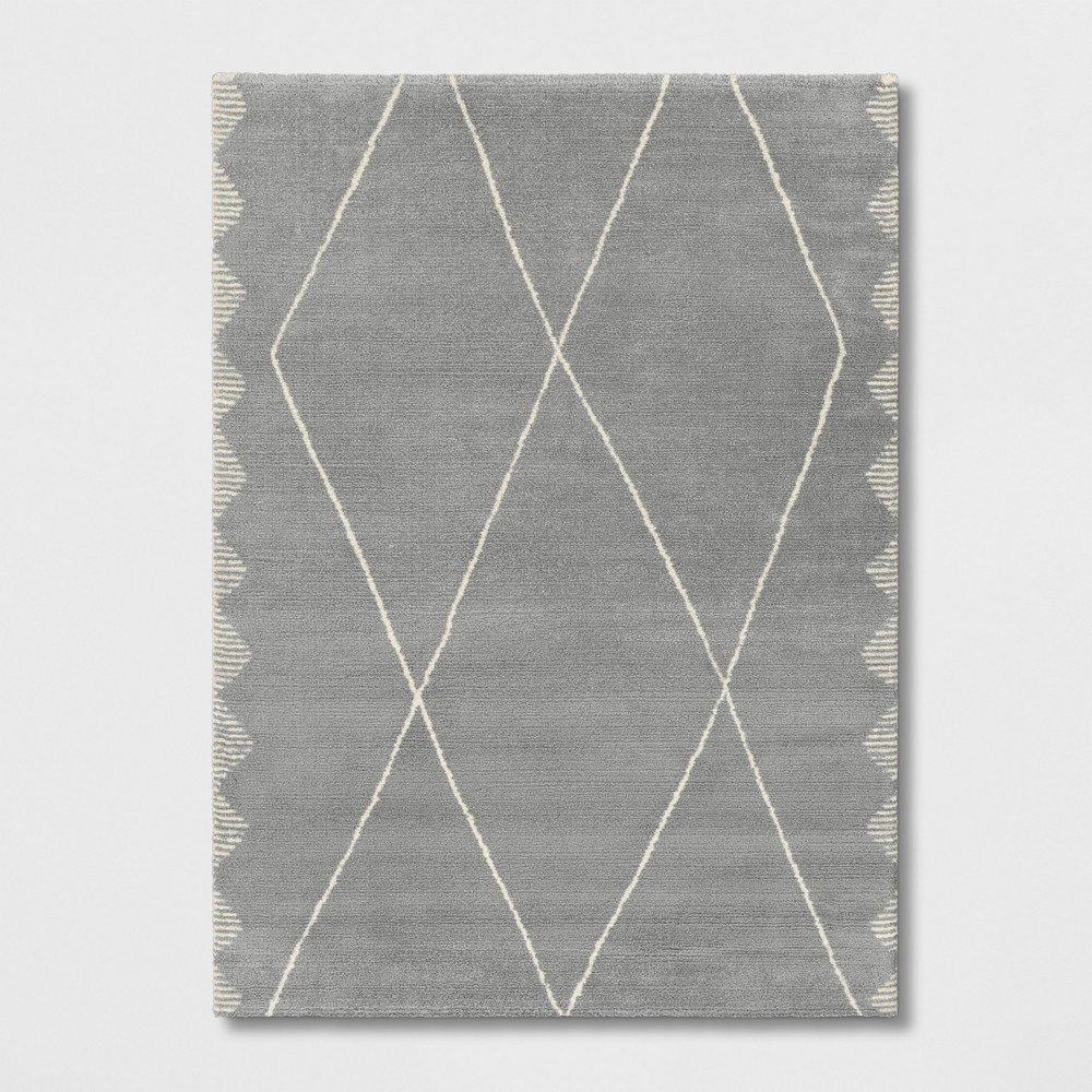 5'X7' Glacier Diamond Woven Area Rug Gray - Project 62™