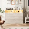 6-Drawer Dresser w/ LED Lights & Charging Station, Wide Storage Cabinet for Bedroom, Living Room, Hallway - 3 of 4
