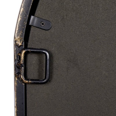 Arched Black Metal Window Pane Wall Mirror