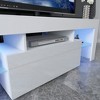 55" Modern Anwick LED TV Stand with Large Storage and Glass Shelf, Media Console Table Entertainment Center for Living Room and Bedroom - 2 of 4