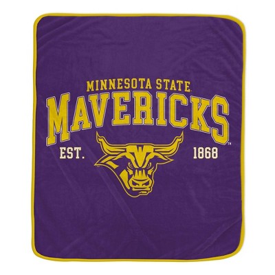 NCAA Minnesota State Mavericks Vintage Arch Block Flannel Fleece Blanket