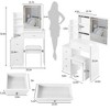 Makeup Vanity Desk with Mirror and Lights, Makeup Table Set With Stools & 4 Drawers, Small Brightness Adjustable Dressing Table for Bedroom - 4 of 4