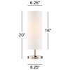 360 Lighting Heyburn Modern Accent Table Lamp 20" High Brushed Steel with USB and AC Power Outlet in Base Off White Cylinder Shade for Bedroom Desk - 4 of 4