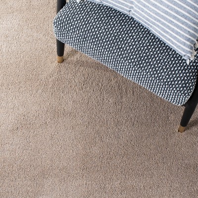 Taupe Hand-knotted Solid Synthetic Runner Rug
