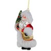 Northlight Santa Claus with Christmas Tree Glass Ornament - 6.25" - Red and White - 4 of 4